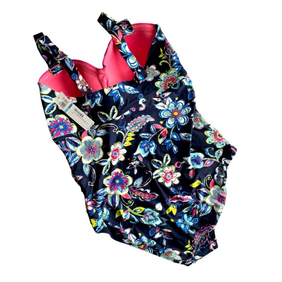 Ann Cole Twist Front Shirred Swimsuit Size 20W - Picture 7 of 16